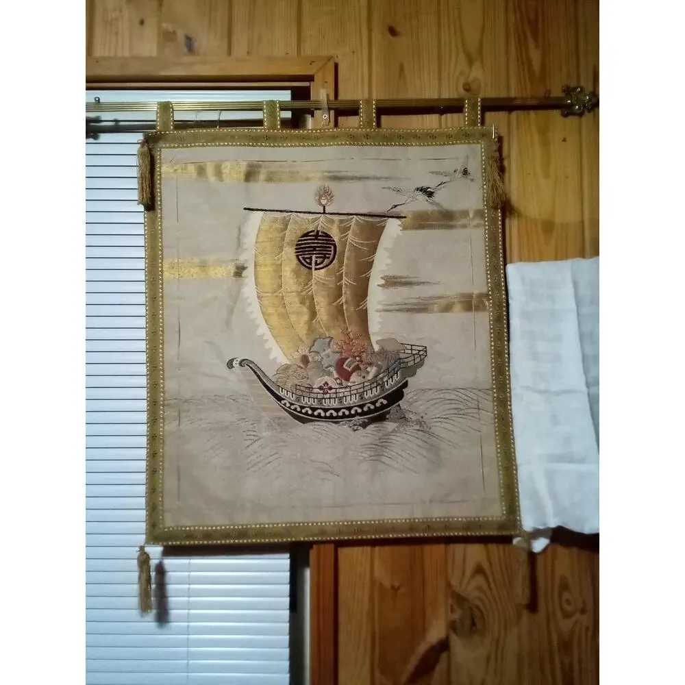Vintage Japanese Fukusa Ceremonial Cloth/Tapestry Wall Art 28x25